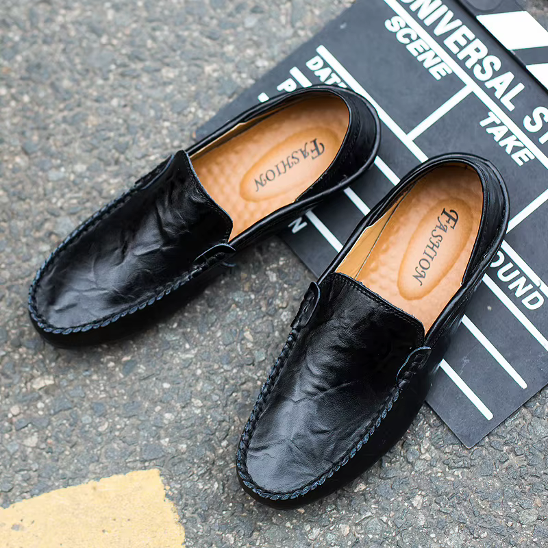 Chaussures décontractées en cuir pour hommes, mocassins de mariage, nouvelles chaussures en daim gra