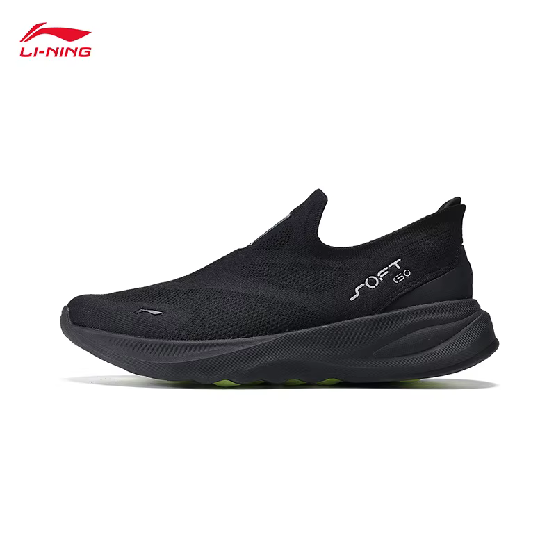 LI-NING hommes SOFT GO 2 tricot sans lacet chaussures de marche décontractées coussin confort maille