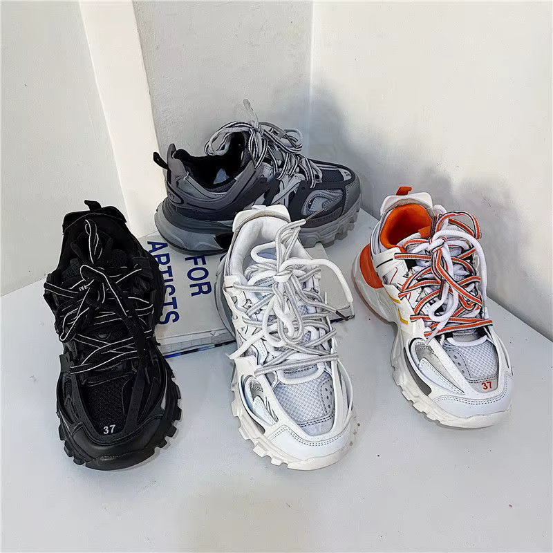 Marque Design noir gris femmes baskets mode nouveaux hommes grosses baskets belle rose papa chaussur