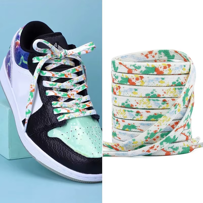 Lacets à teinture par nouage couleurs dégradées pour chaussures de sport bottes baskets patins chaus