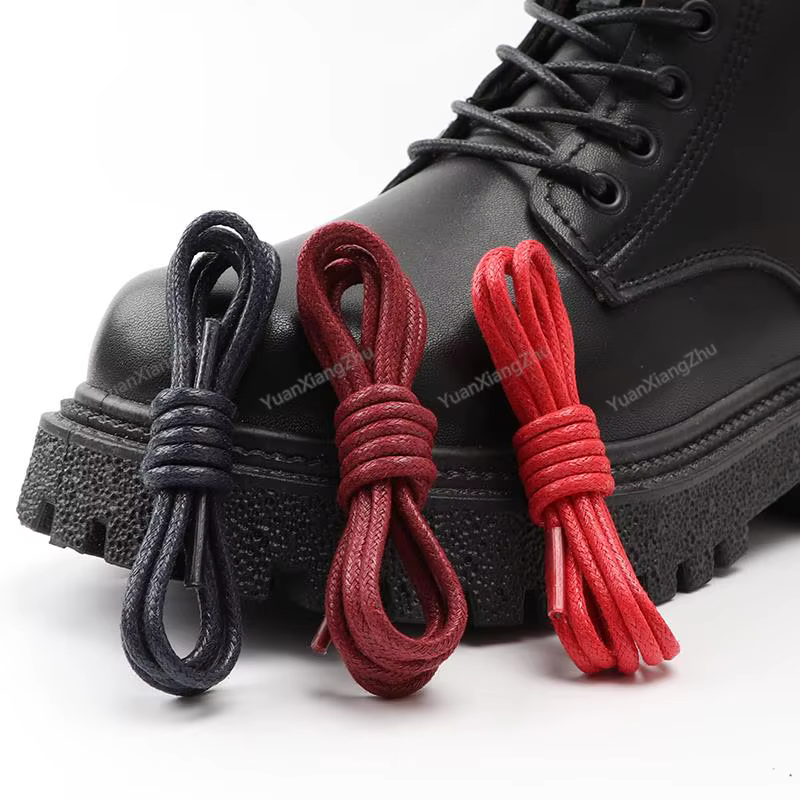 Lacets en coton ciré rond Oxford lacets de chaussures bottes lacets pour chaussures lacet en cuir im