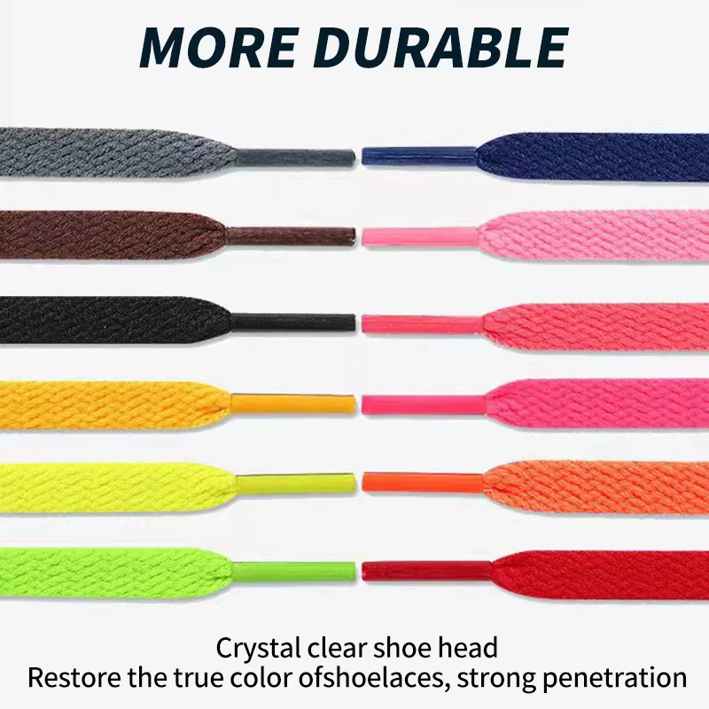 Lacets plats épais pour baskets, 36 couleurs, sans élasticité, lacets blancs et noirs, lacets de cha