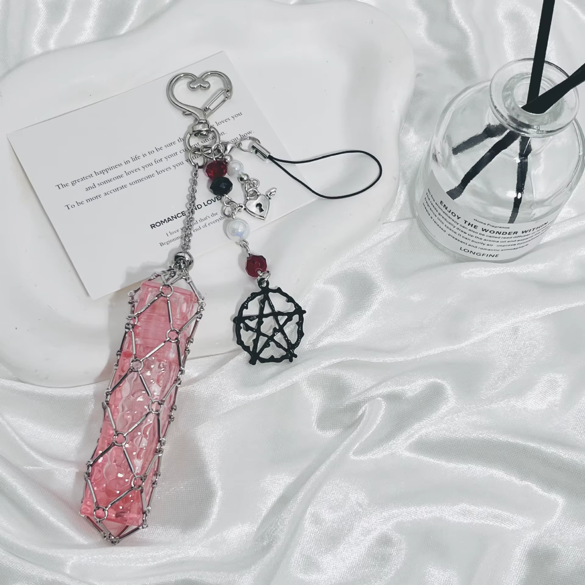 Accessoire unique : Pendentif étoile pour sac, porte-clés de voiture en acier inoxydable, rangement 
