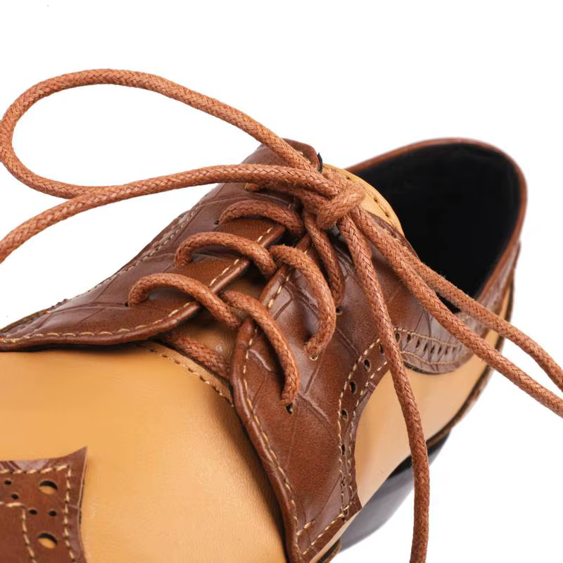 SIMLOVEYO Design chaussures plates pour femme bout rond à lacets couleur mixte respirant Oxford chau