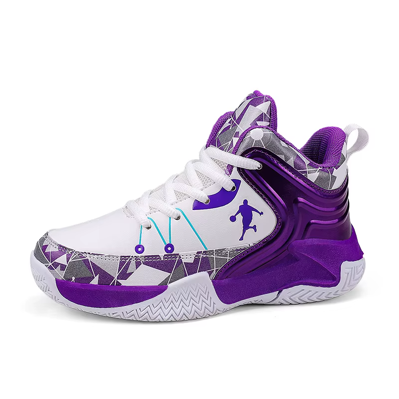 Chaussures de basket-ball à lacets pour enfants, baskets montantes, chaussures de sport pour enfants