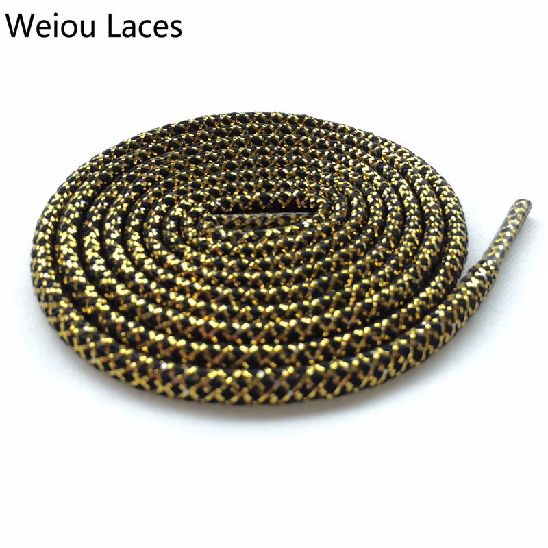 Weiou-Lacets de chaussures métalliques dorés et argentés, cordons de chaussures scintillants, lacets