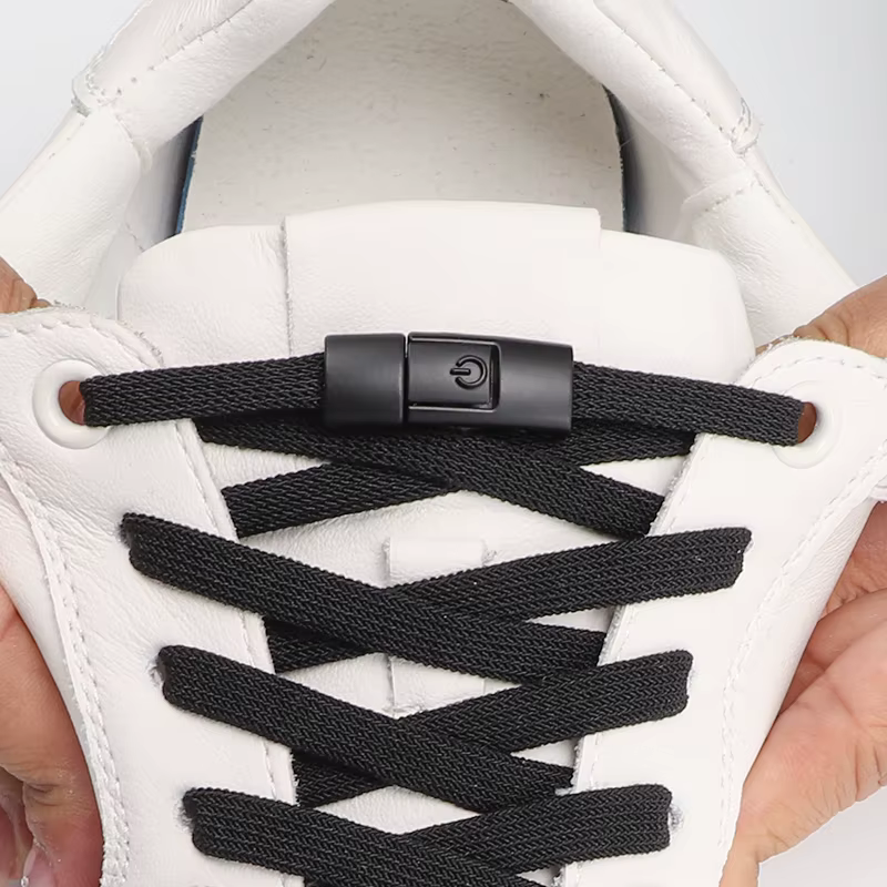 1 paire de lacets de chaussures sans cravate Press Lock Lacets sans liens Lacets élastiques sans lie