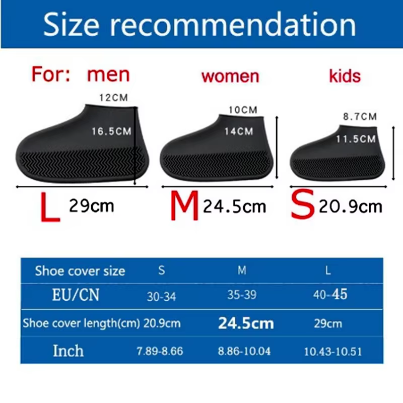 Couvre-chaussures imperméable en Silicone, protection unisexe pour chaussures, bottes de pluie pour 