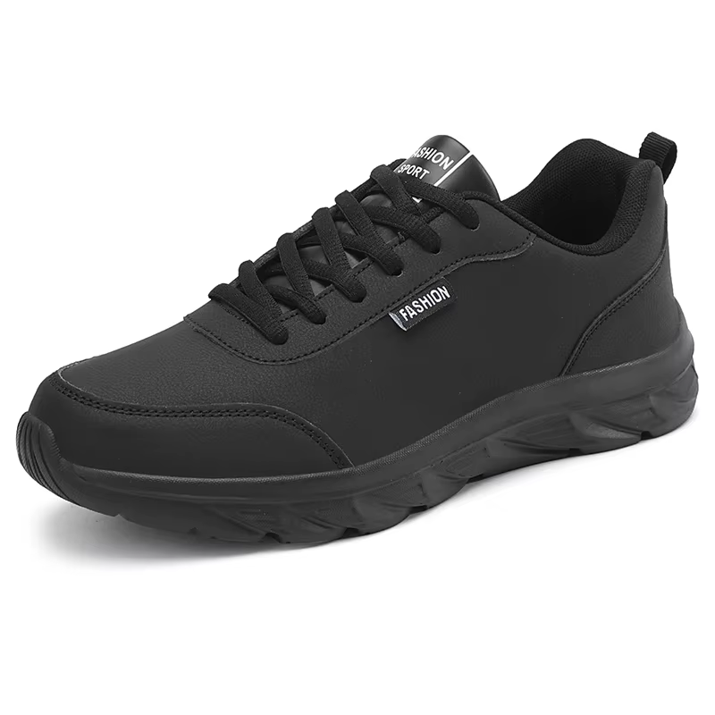 YRZL chaussures de course pour hommes en cuir artificiel imperméable léger antidérapant confortable 