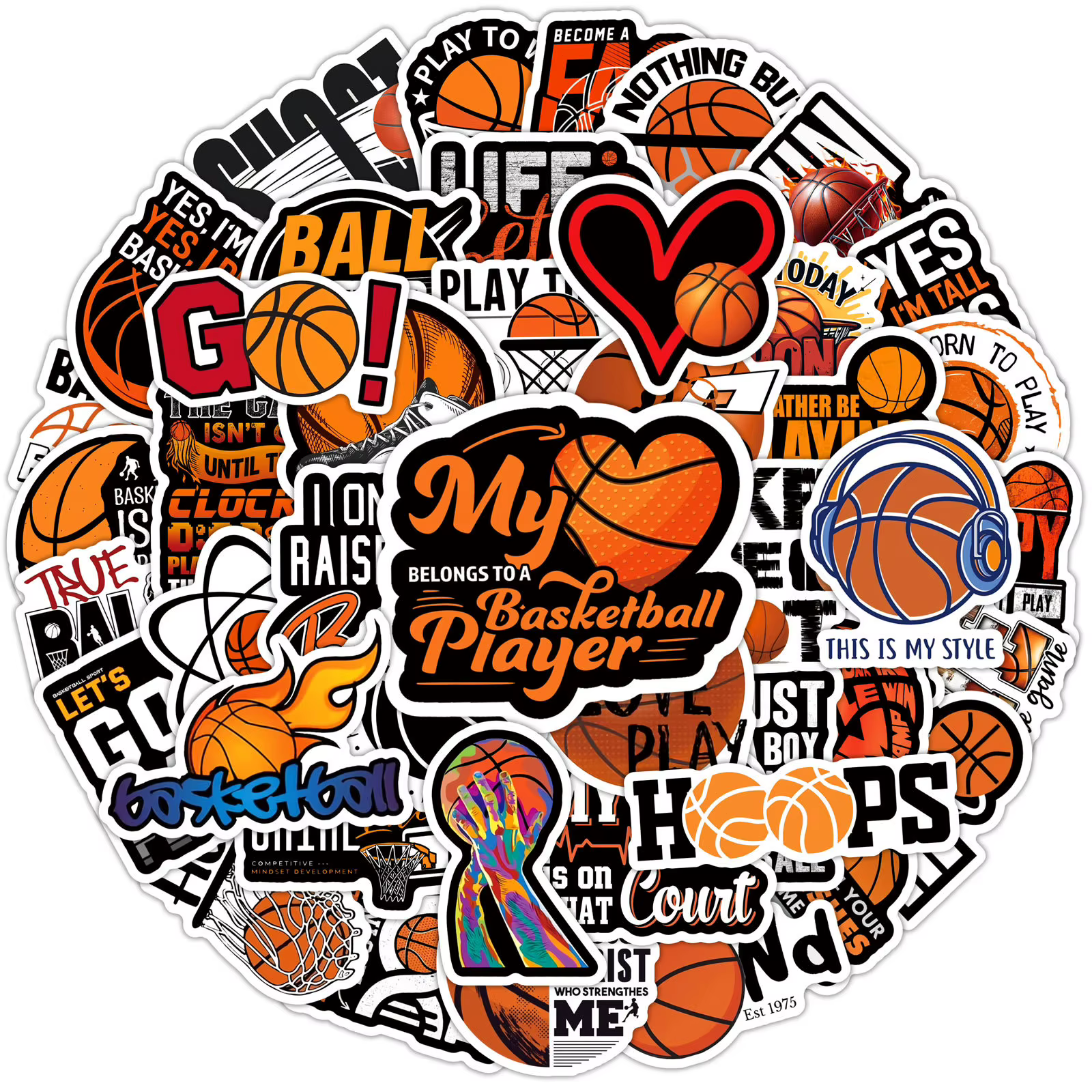 50 autocollants sportifs de basketball, autocollants de motivation pour le basketball, autocollants 