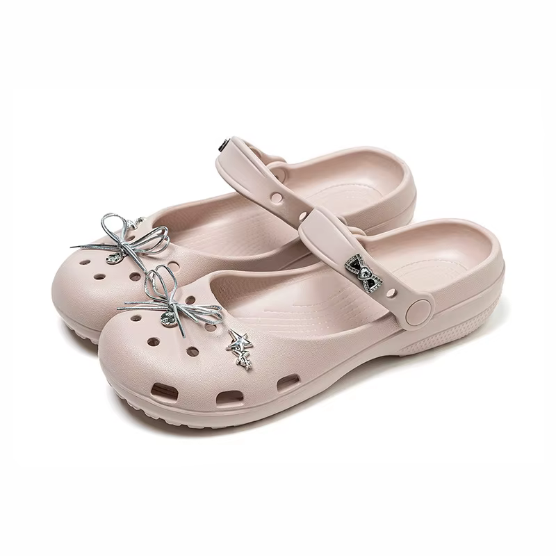 Chaussures Mary Jane pour femmes, sandales décontractées en EVA respirant à découpes, avec breloques