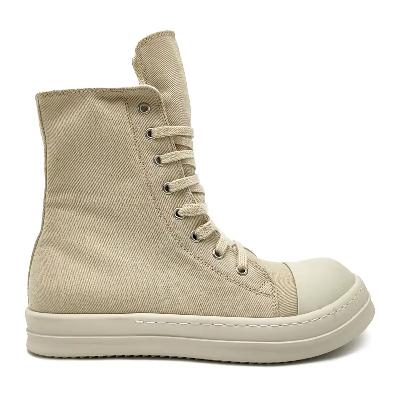 YETTIES Baskets montantes en toile unisexes |   Chaussures d'été zippées à semelle épaisse |   Plims