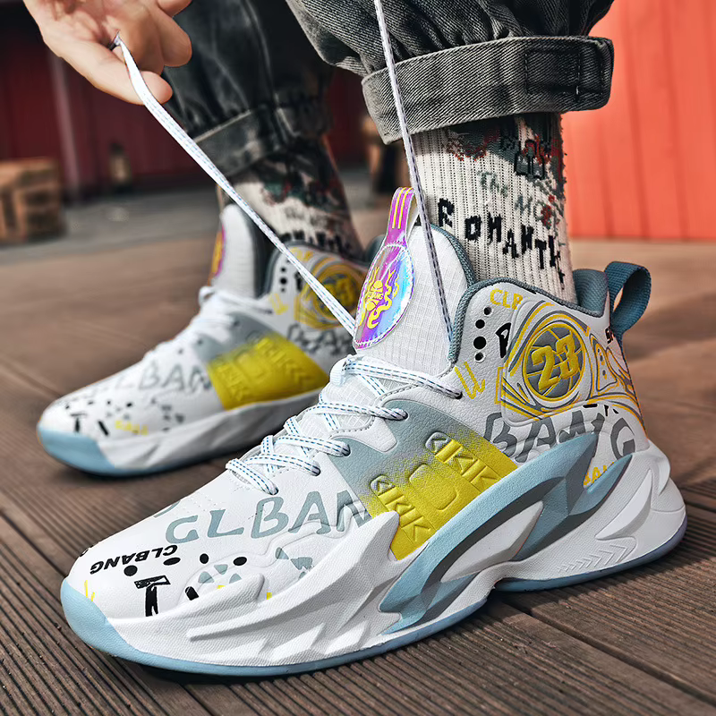 Chaussures de basket-ball respirantes pour hommes et femmes, chaussures de sport d'entraînement, bas
