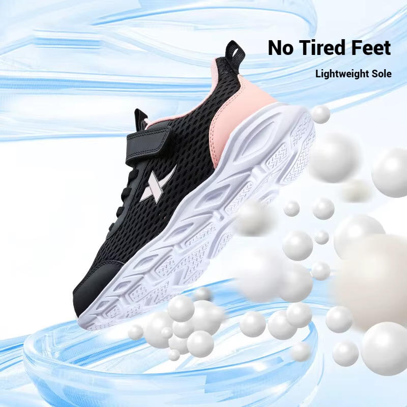 Xtep chaussures de course pour enfants moyens et plus âgés unisexe été décontracté maille respirant