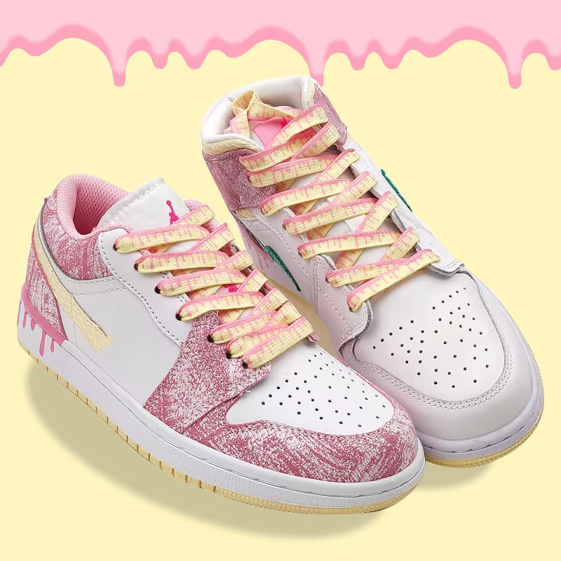 Af1 lacets de crème glacée pour baskets Mandarin canard poudre vert lacets coulant lacet coloré fleu