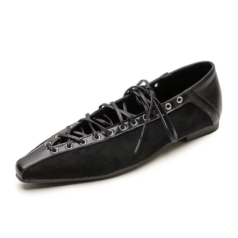 Baskets de marche pour femmes, légères et respirantes, à lacets, à bout pointu, chaussures plates ré