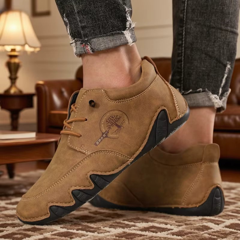 Nouveau fait à la main en cuir hommes bottes automne Design baskets 2025 homme respirant chaussures
