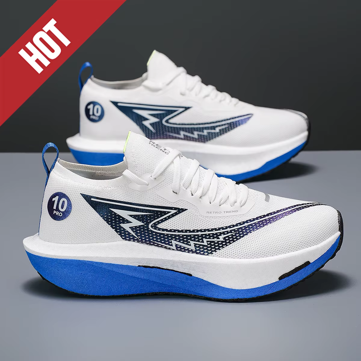 Chaussures de course Marathon avec plaque en carbone, grande taille 46, pour hommes et femmes, respi