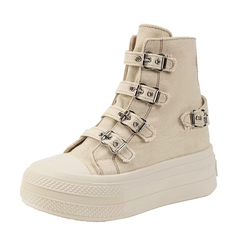 Chaussures en toile montantes pour femmes, bottes de marche pour filles en plein air, design avec st