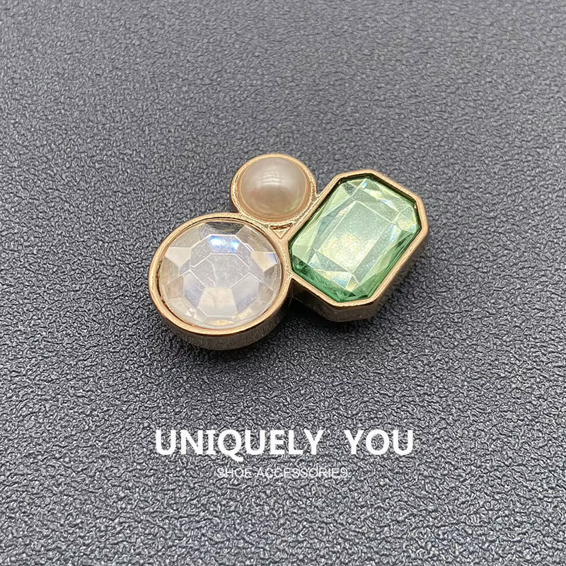 JOGemstone-Breloques en métal pour chaussures, perle, accessoires de chaussures, décorations de mode