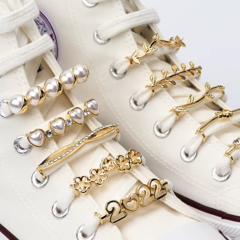 Lacets décoration Clips boucle perle chaussures breloque accessoires brillant strass femmes fille dé