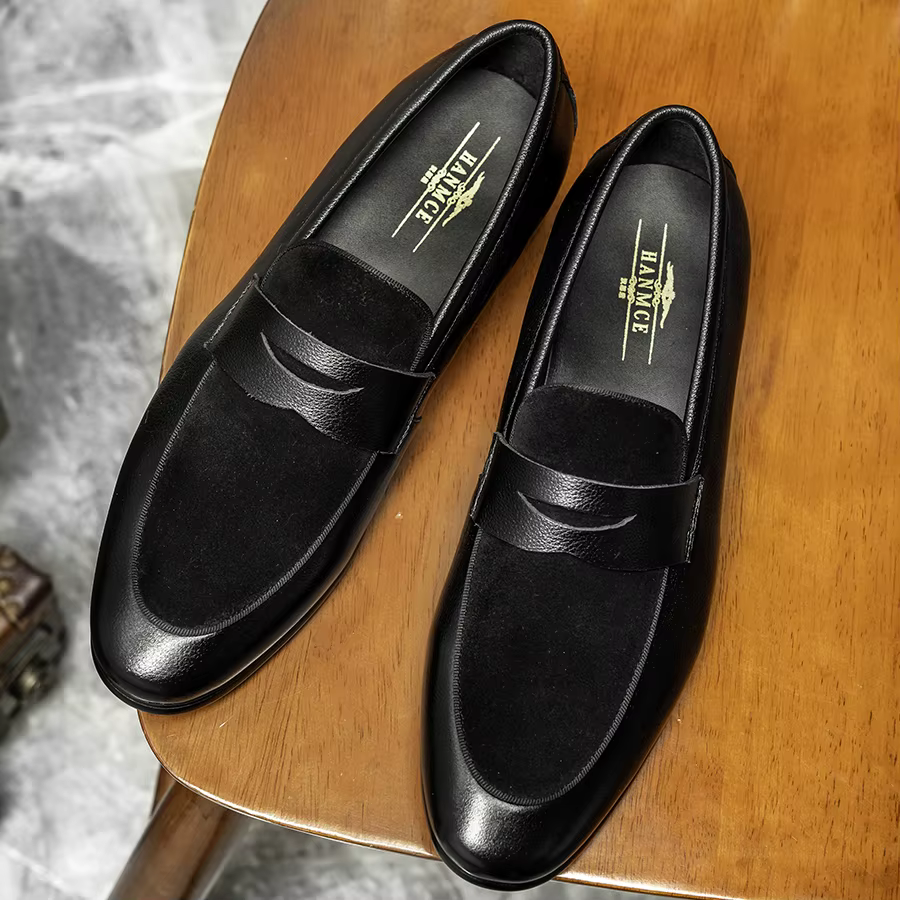 Hanmce-Mocassins de Luxe en Cuir group pour Homme, Chaussures Décontractées Faites à la Main, Style 