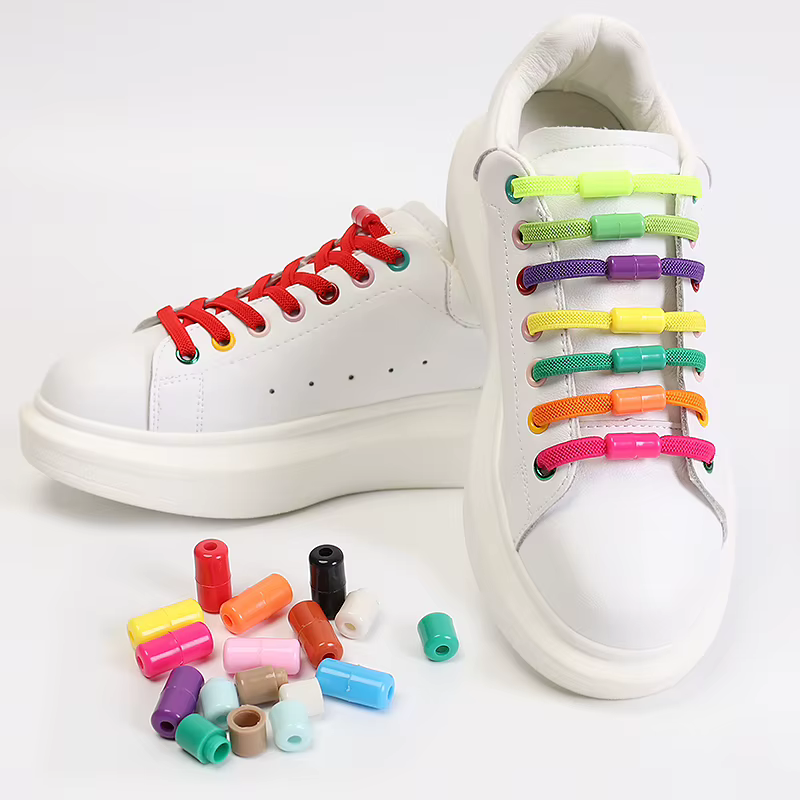 1 paire de lacets sans attaches chaussures plates lacets élastiques pour enfants et adultes baskets 