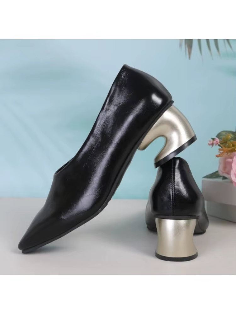 Chaussures simples haut de gamme, Niche et élégantes à bout carré avec talons irréguliers, nouveau S