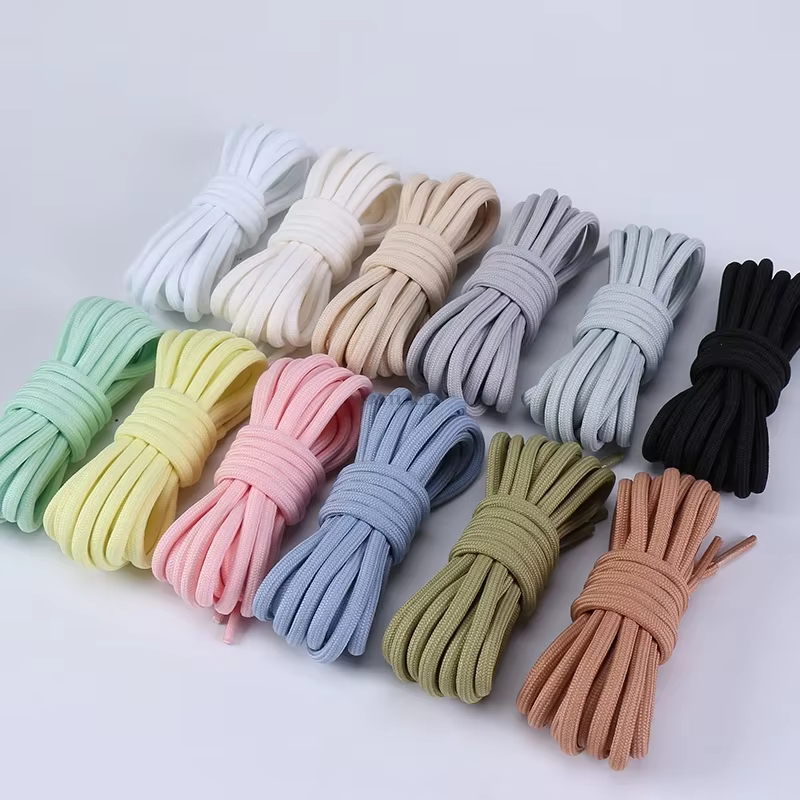 Nouveau 2024 lacets ronds Polyester solide classique pour botte de sport lacet Sneaker lacets de cha