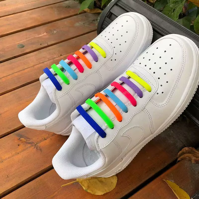 16 pièces lacets en Silicone pour chaussures sans cravate lacets de chaussures lacets élastiques bas