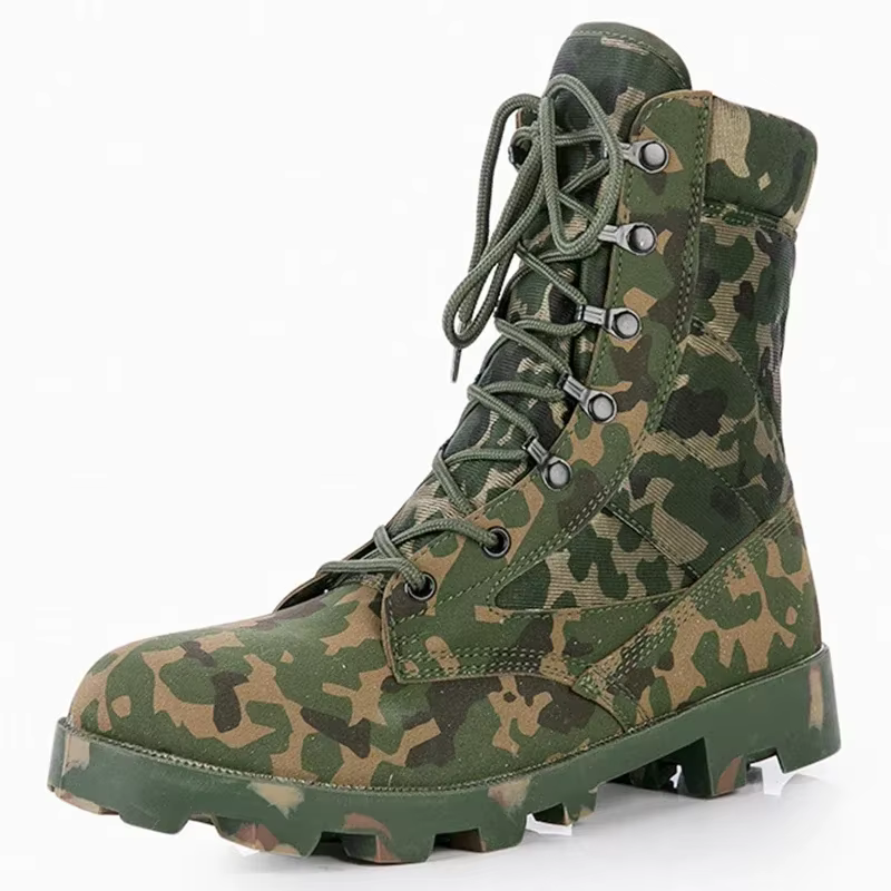 Bottines de Camouflage en cuir véritable pour hommes, semelles Panama, bottes de Combat tactiques, b