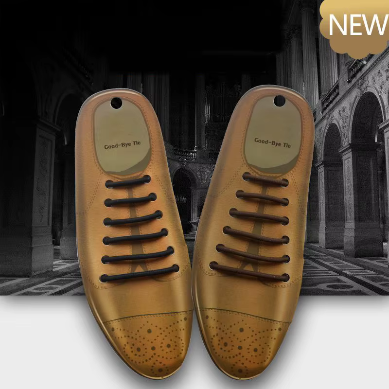 Lacets en cuir et Silicone pour baskets, 12 pièces/ensemble, lacets élastiques en Silicone adaptés a