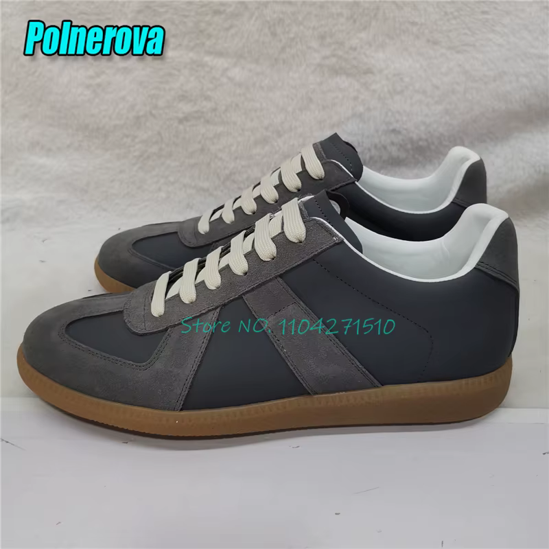 Baskets décontractées en daim et cuir pour femmes et hommes, chaussures plates à lacets, bout rond, 