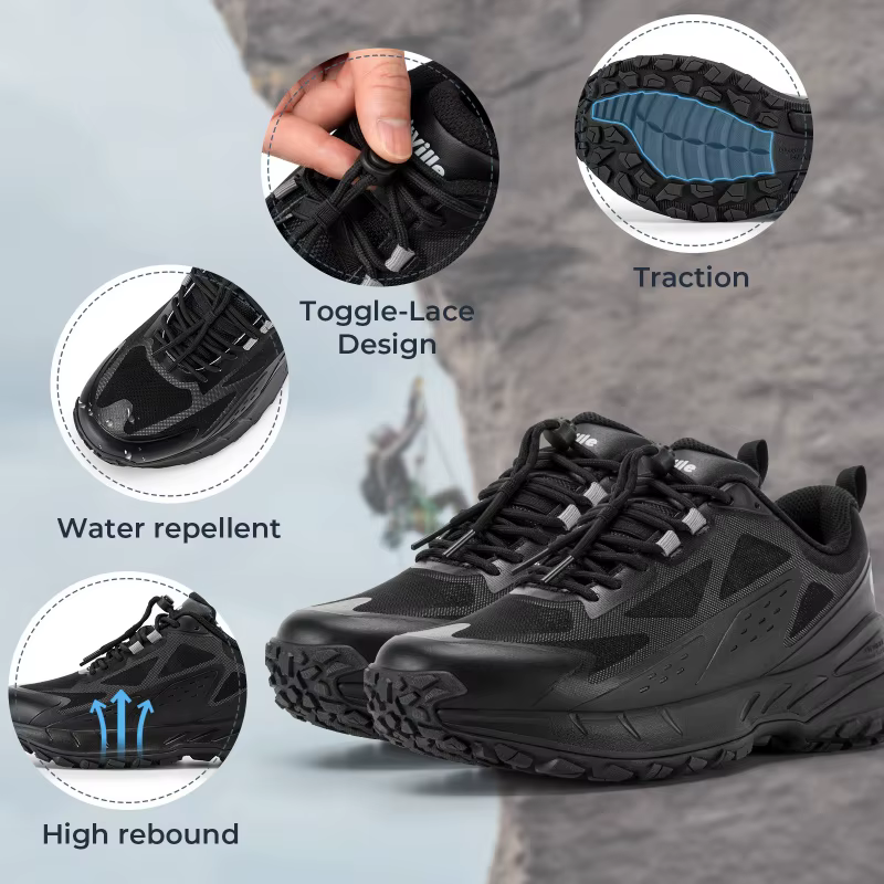 FitVille – baskets larges pour hommes, antidérapantes, confortables, pour la randonnée, la marche, l