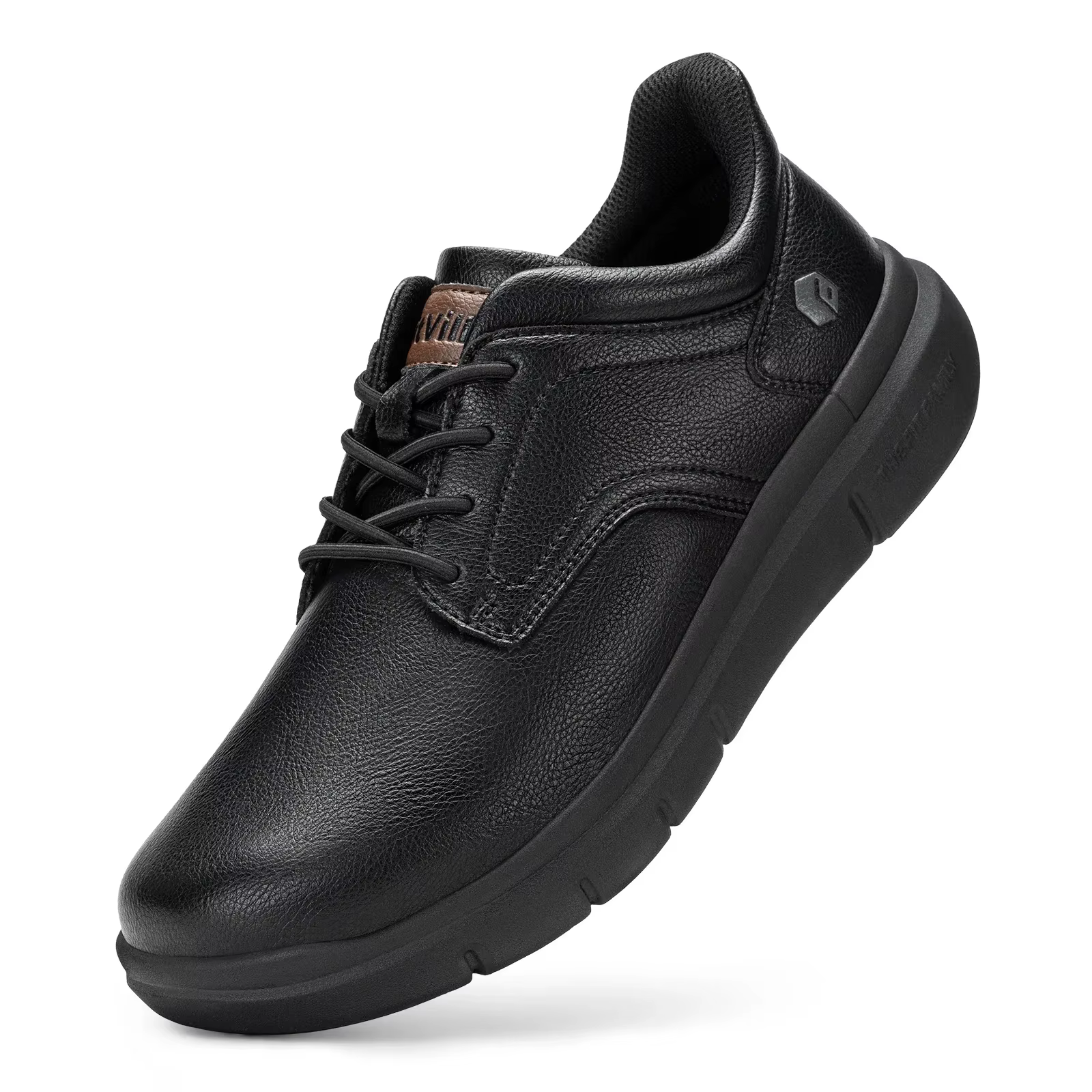 FitVille – Mocassins larges en cuir pour hommes, légers et décontractés, avec soutien de la voûte pl