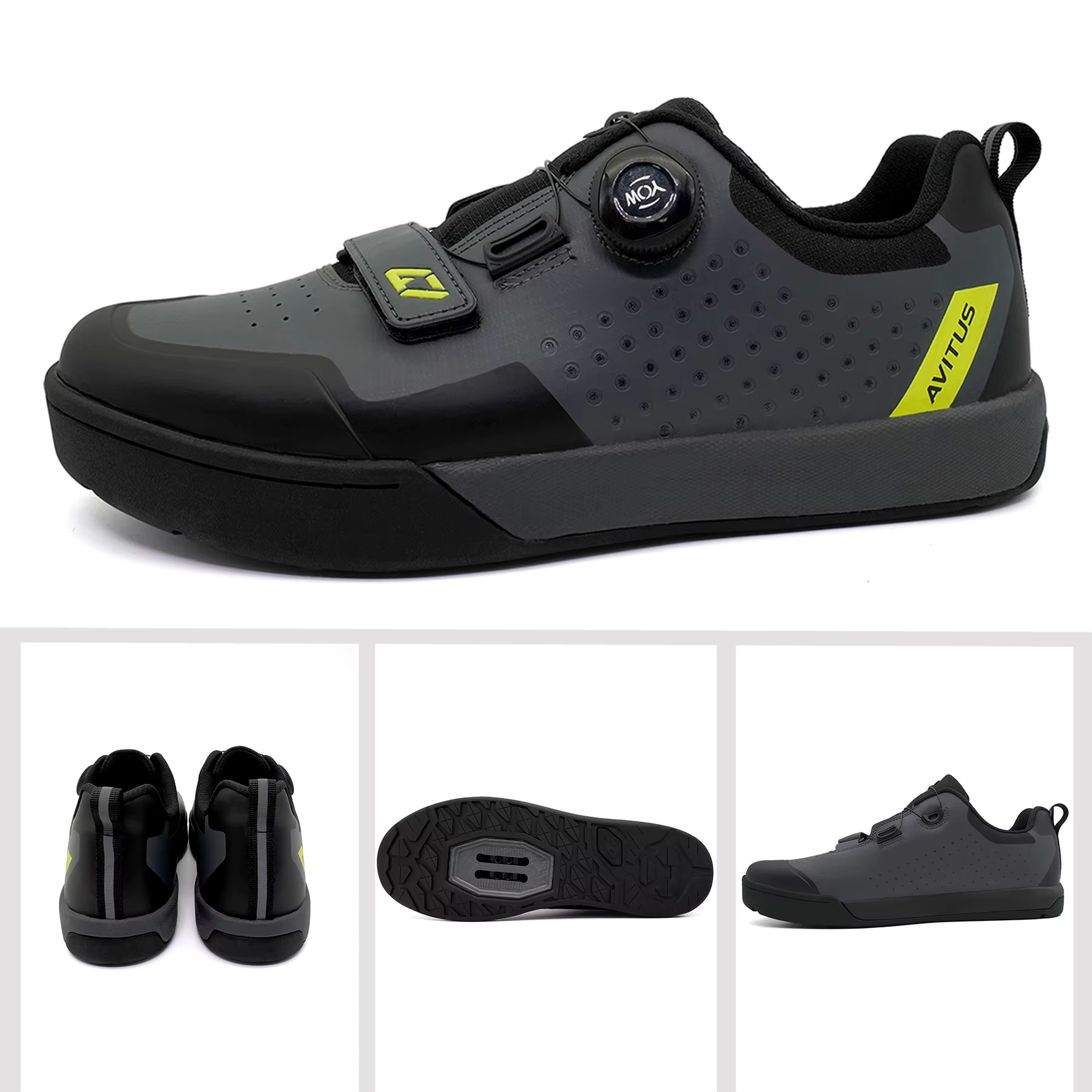 AVITUS – chaussures de vtt pour hommes, avec crampons SPD à 2 boulons, semelle en caoutchouc pour de