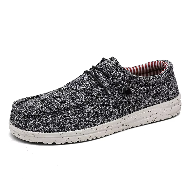 Chaussures de marche pour hommes, mocassins bas en toile, respirants, antidérapants, semelle souple,