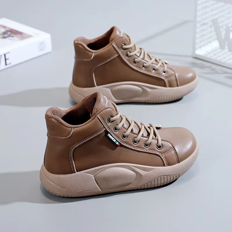 Baskets à Plateforme pour Femme, Bottes Montantes Décontractées, Chaussures d'Extérieur, Nouvelle Co