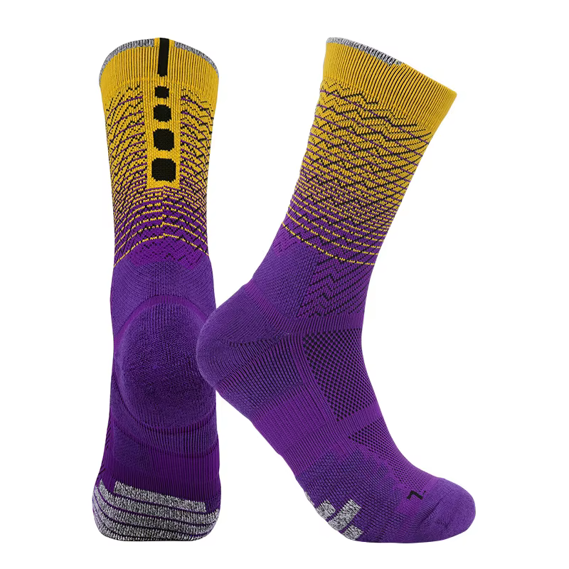 Chaussettes de basket-ball pour hommes, épaisses et respirantes, bas de serviette coloré, Fitness, c