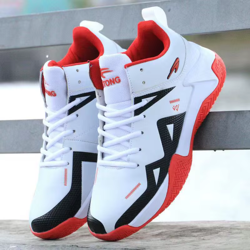 Nouvelles Chaussures de Basketball Montantes Tendance pour Hommes, en Cuir, Décontractées, à Semelle