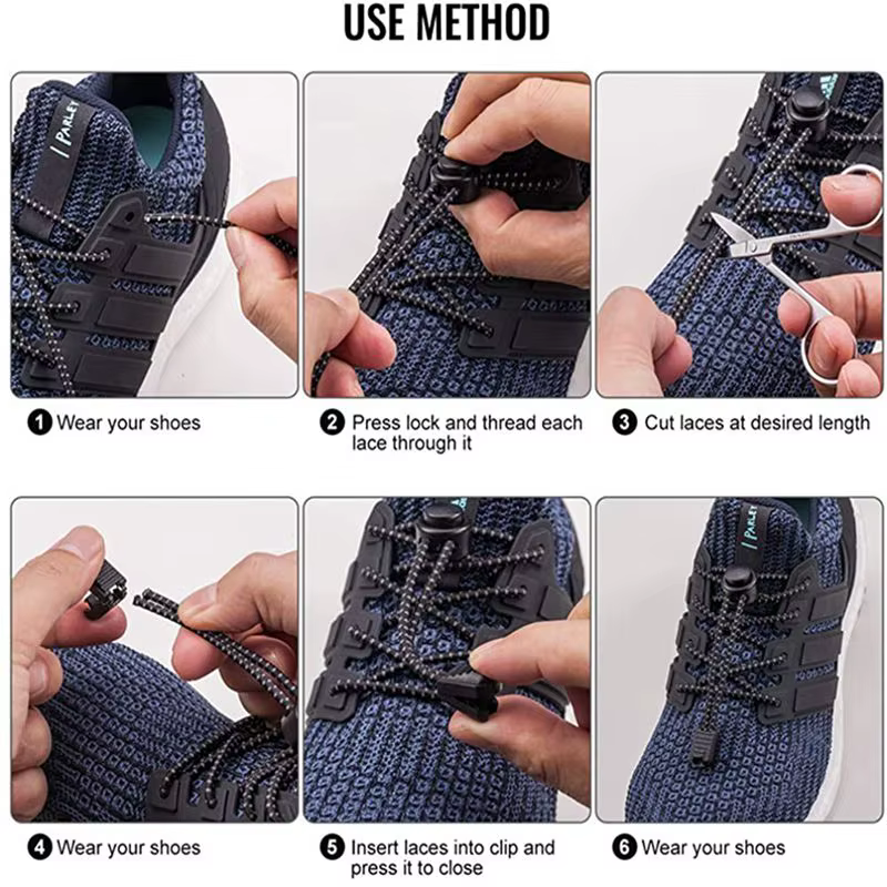 1 paire de lacets ronds à points colorés, serrure en plastique élastique, Sport de randonnée, sans c