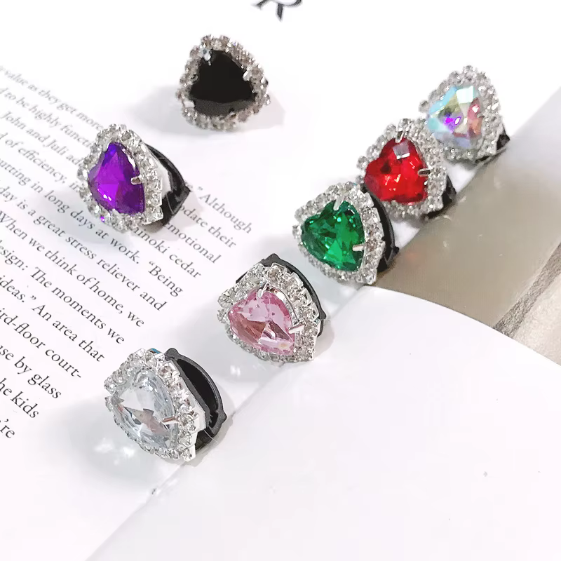 Lacets Chaussure Boucle Clips Perle Coeur Amour Charmes Brillant Strass Lacets Décoration Chaussures