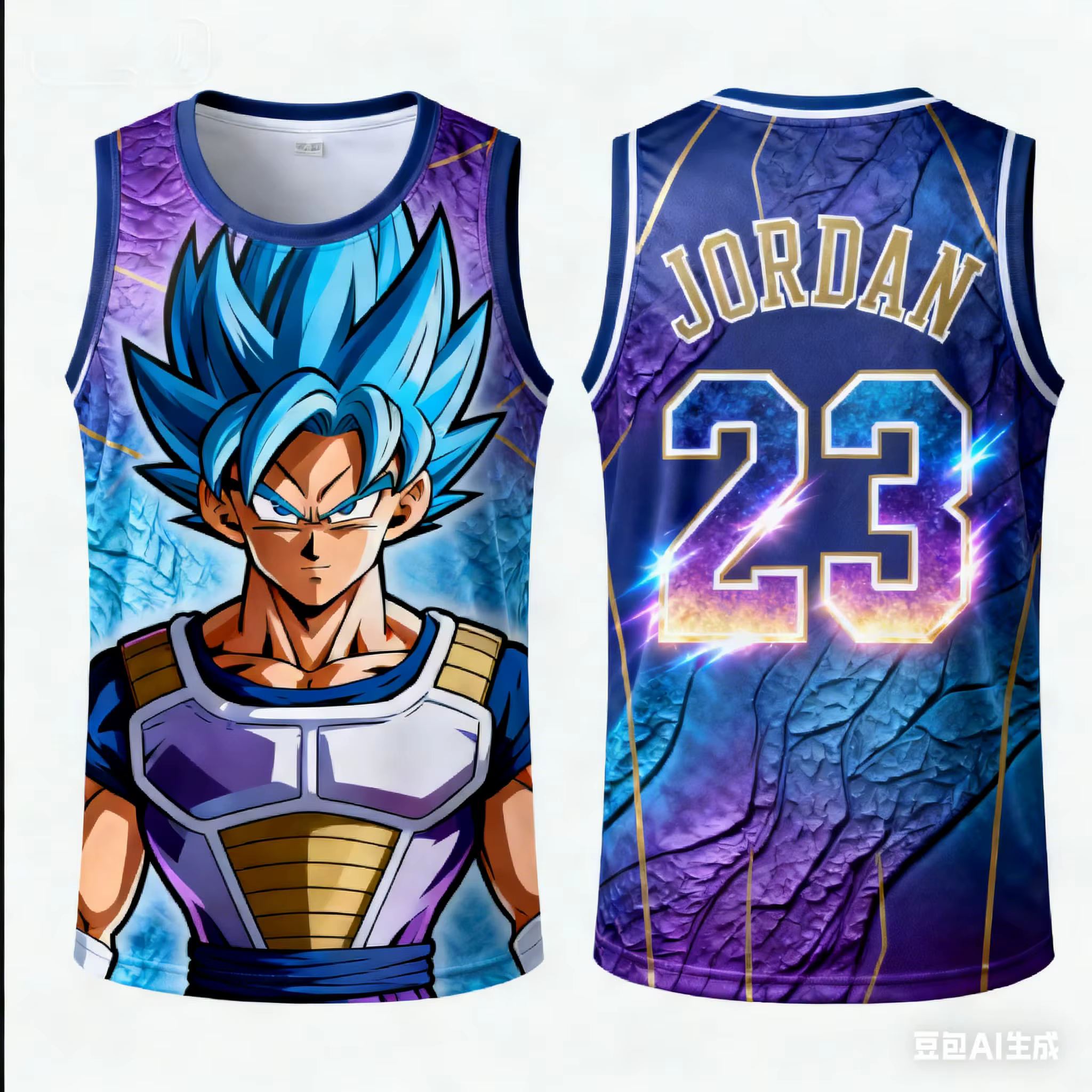 Maillot de basket-ball Dragon Ball Z Vegeta édition spéciale Jordan pour hommes adultes, gilet de sp