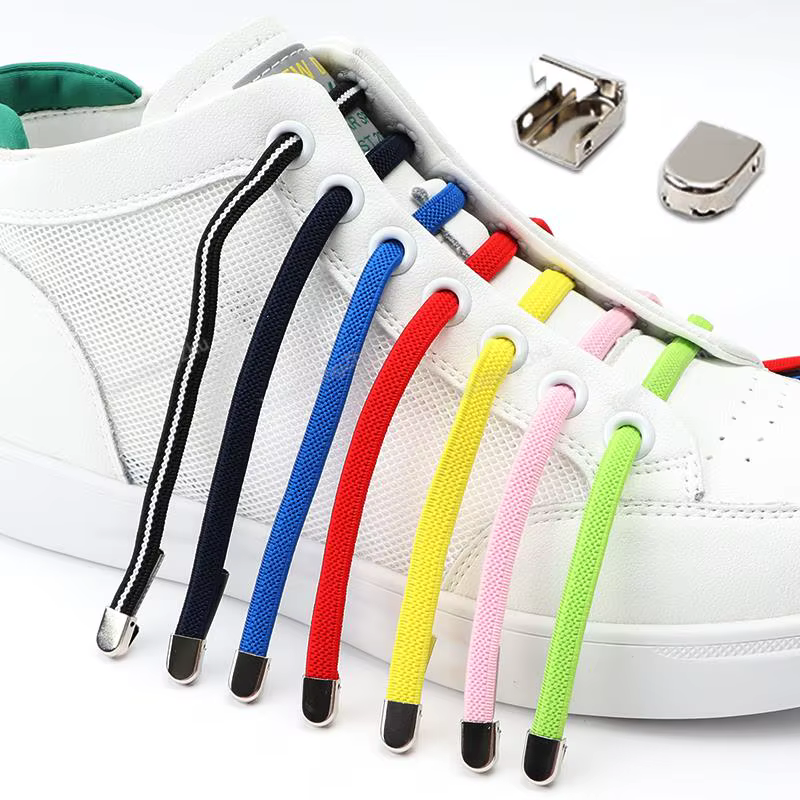 Lacets de chaussures sans cravate lacets plats loisirs de plein air lacets élastiques baskets sécuri