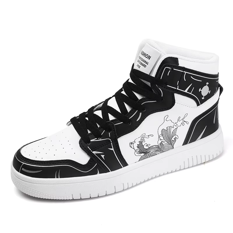 Baskets montantes en cuir plat pour hommes, chaussures de marche confortables et respirantes, de lux