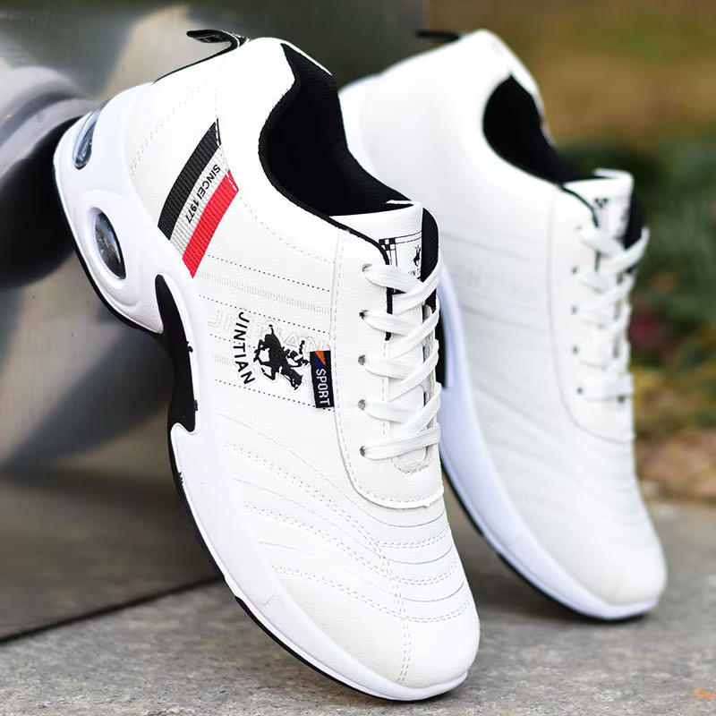 Baskets en cuir pour hommes chaussures polyvalentes décontractées chaussures de course antidérapante