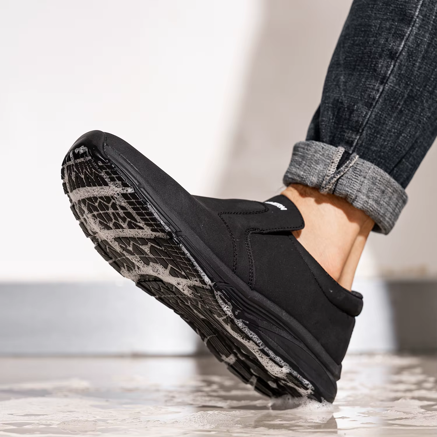 LARNMERN chaussures de Chef pour hommes résistant cuisine cuisinier imperméable antidérapant chaussu