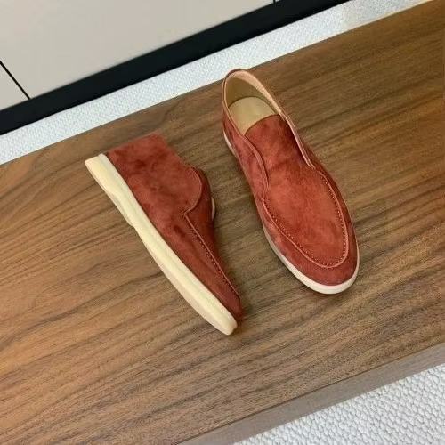 Mocassins hauts en daim et peau de mouton pour hommes, bottes courtes en cuir, chaussures de marche