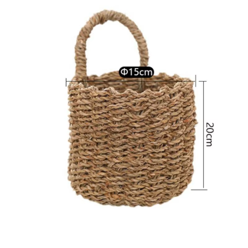 Panier mural bohème tressé à la main, organisateur de cuisine, accessoires de décoration intérieure,
