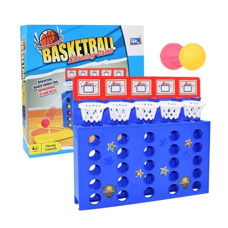 Jeu de tir au basket-ball avec balles rebondissantes, connectez 4 balles pour gagner, jeu de table, 